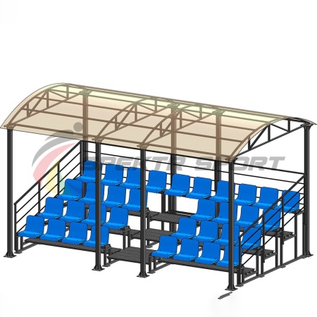 Купить Трибуна для зрителей 4 ряда на 34 места с навесом и перилами в Коряжме 